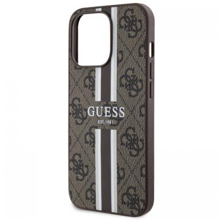 Guess - Guess iPhone 13 Pro Max Mobilskal MagSafe Printed Stripes - Brun