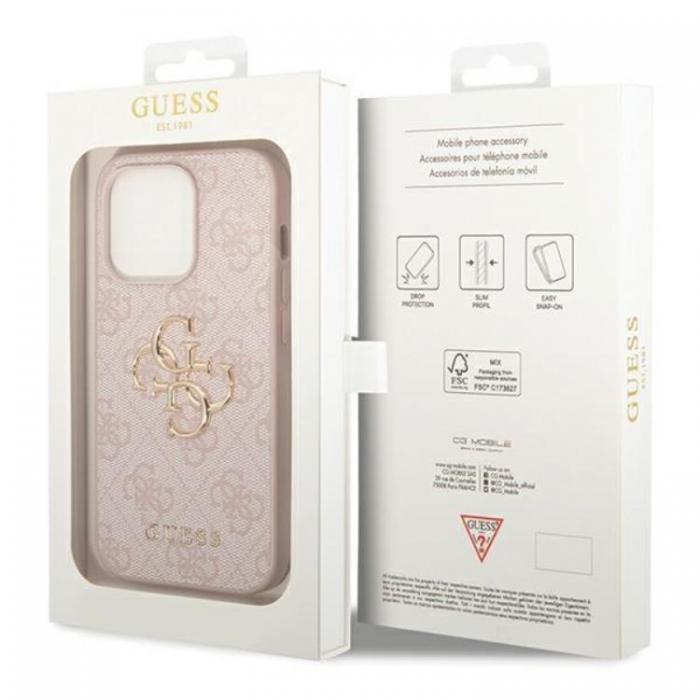 Guess - Guess iPhone 15 Pro Max Mobilskal Big Metall Logo - Rosa