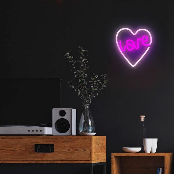 Neolia - Neolia LED Neon Light LOVE HEART NNE02 - Lila/Vit