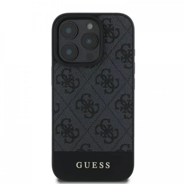 Guess - Guess iPhone 16 Pro Max Mobilskal 4G Bottom Stripe - Svart