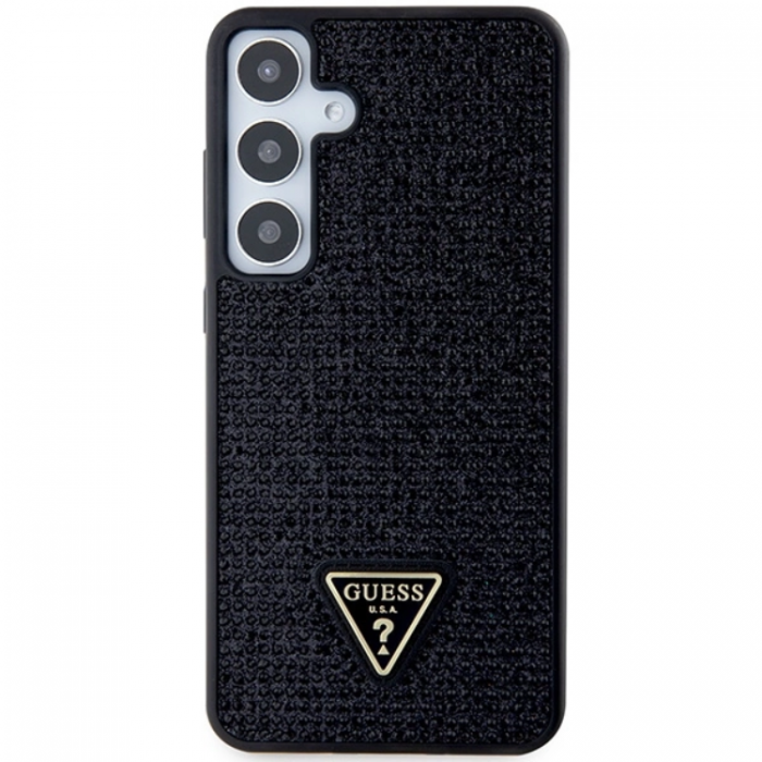 Guess - Guess Galaxy S24 Plus Mobilskal Rhinestone Triangle - Svart