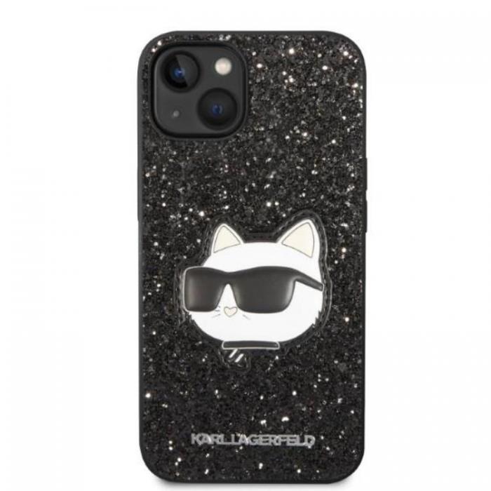 KARL LAGERFELD - Karl Lagerfeld iPhone 14 Plus Skal Glitter Choupette Patch - Svart