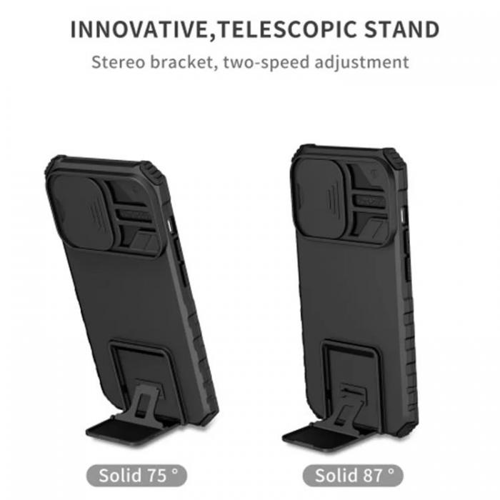 Taltech - iPhone 15 Pro Mobilskal TPU Kickstand - Svart