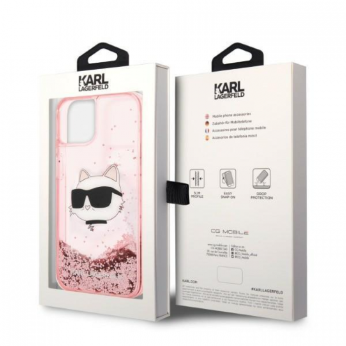 KARL LAGERFELD - Karl Lagerfeld iPhone 14 Plus Skal Glitter Choupette - Rosa