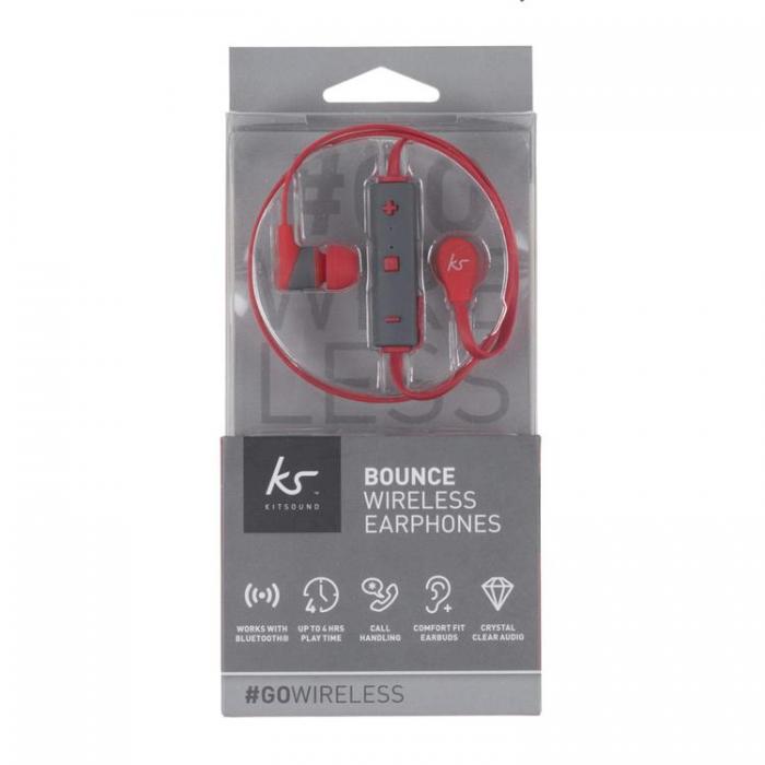 Kitsound - KITSOUND Hrlurar Bounce In-Ear Trdls Mic - Rd