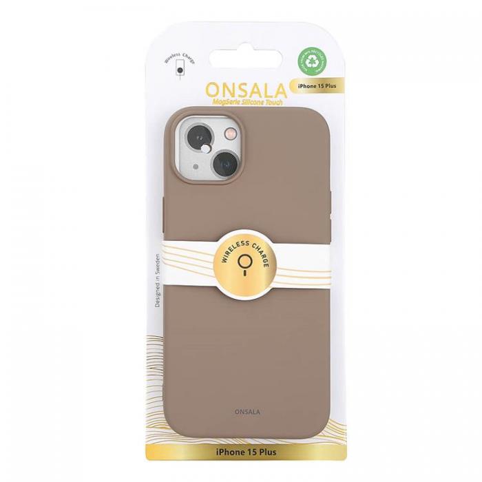 Onsala - Onsala iPhone 15 Plus Mobilskal MagSafe Silikon - Sand