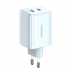 Threekey - Threekey Väggladdare 2x USB-C 35W PD - Blå