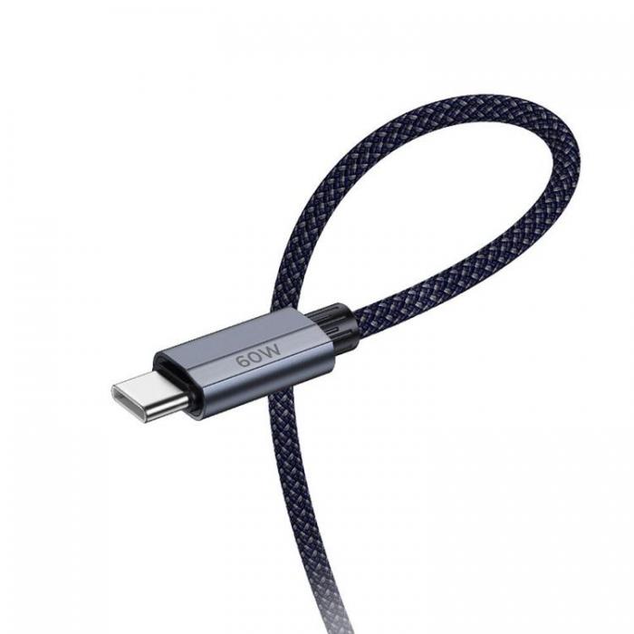 Hoco - HOCO USB-C Till USB-C 60W Kabel 1.2m PD QC3.0 3A U134 Mrkbl