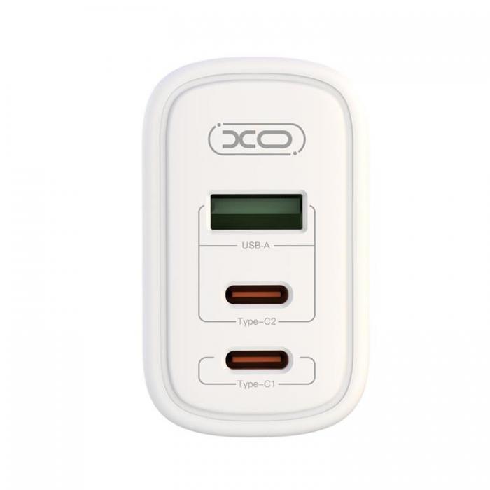 XO - XO Snabbladdare 65W 2x USB-C Till USB CE04 PD - Vit