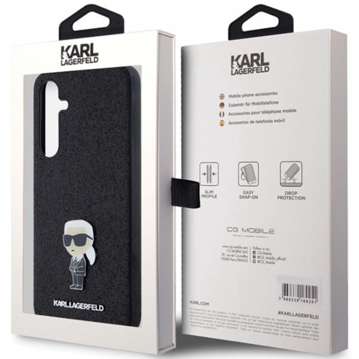 KARL LAGERFELD - Karl Lagerfeld Galaxy A35 Mobilskal Fixed Glitter Ikonik Logo Metal Pin