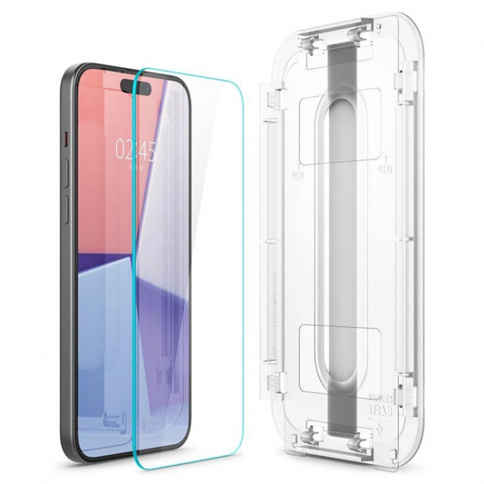 Spigen - [2-Pack] Spigen iPhone 15 Plus Hrdat Glas Skrmskydd 'EZ' Fit