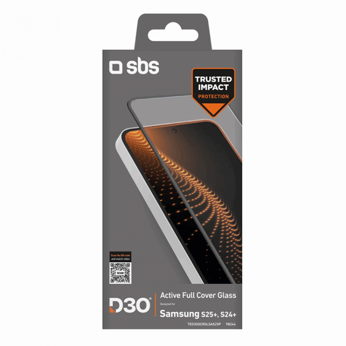 SBS - SBS Galaxy S25 Plus/S24 Plus Hrdat glas Skrmskydd D3O med Ram