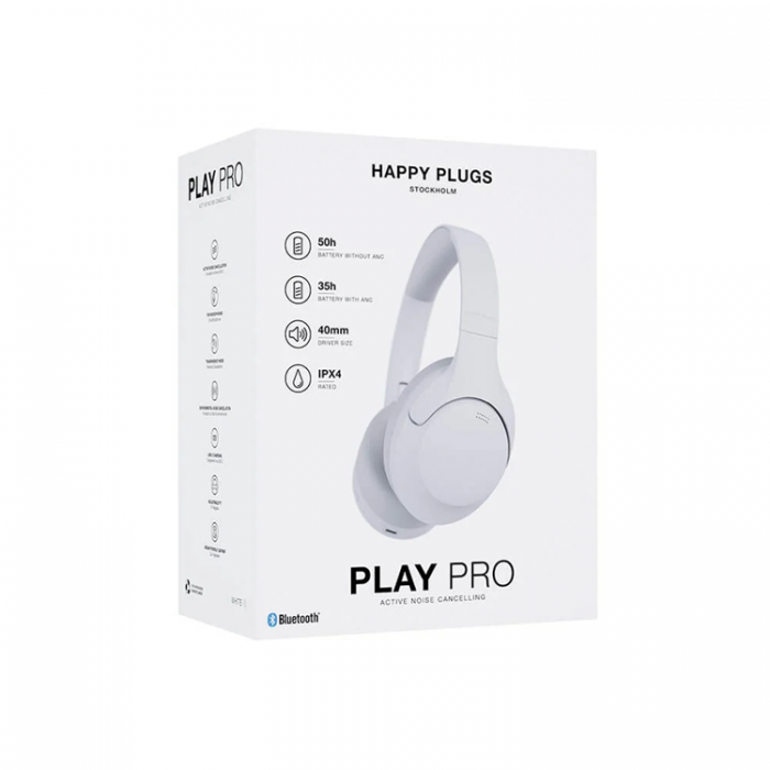 Happy Plugs - Happy Plugs Over-Ear Trdlsa Hrlurar ANC Play Pro - Vit