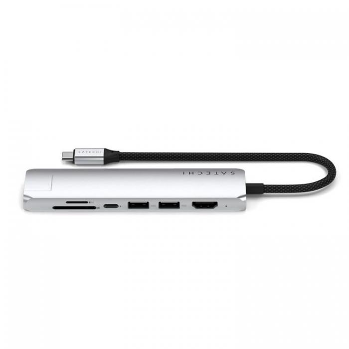 Satechi - Satechi 7-i-1 HUBB USB-C Slim Multiport Adapter med Ethernet - Silver