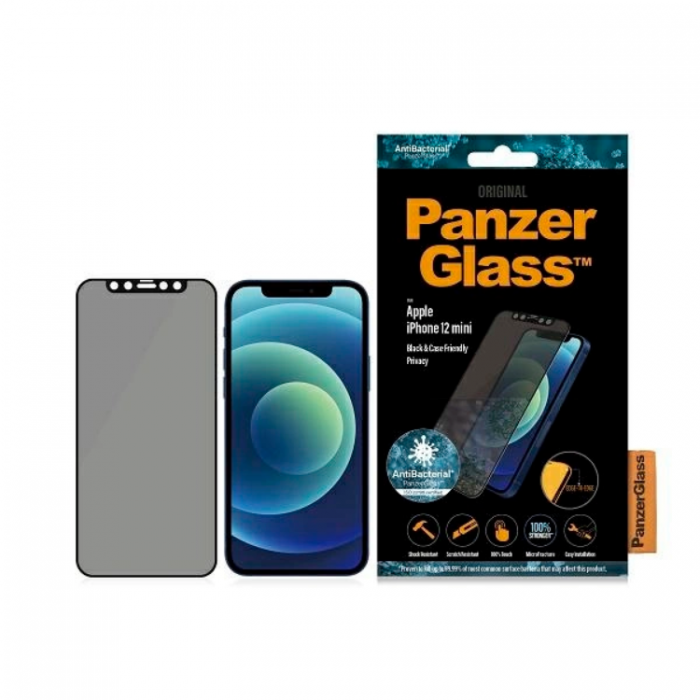 PanzerGlass - PanzerGlass iPhone 12 Mini Hrdat Glas Skrmskydd Privacy Microfracture