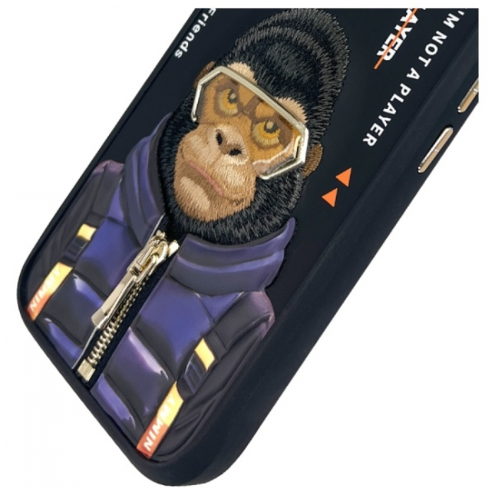 NIMMY - Nimmy iPhone 16 Mobilskal Cool & Cute 2.0 Monkey - Svart