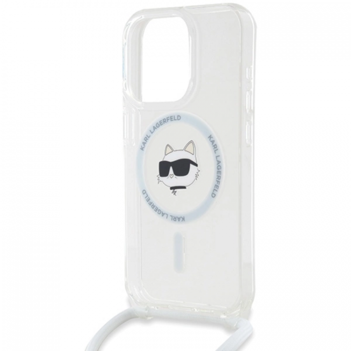 KARL LAGERFELD - Karl Lagerfeld iPhone 15 Pro Mobilskal Magsafe IML Choupette Head&Cord