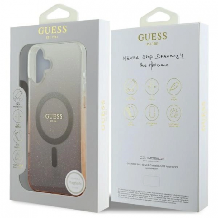 Guess - Guess iPhone 16 Plus Mobilskal MagSafe IML Glitter Gradient