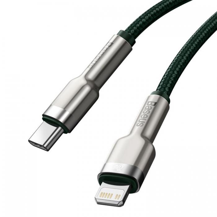 BASEUS - Baseus USB-C Till Lightning Kabel 20W 1m Cafule Metal PD Grn