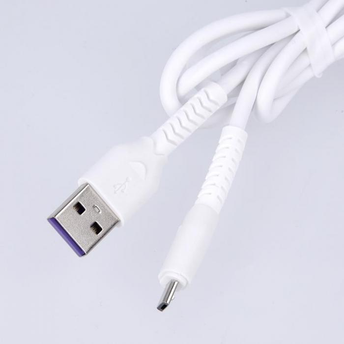 Maxlife - Maxlife USB Till MicroUSB 1m Kabel 3A MXUC-04 - Vit