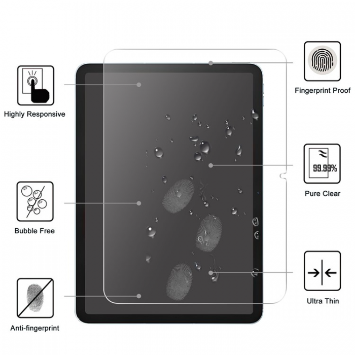 A-One Brand - iPad 10.9 (2022) Skal TPU med Hrdat Glas Skrmskydd - Clear
