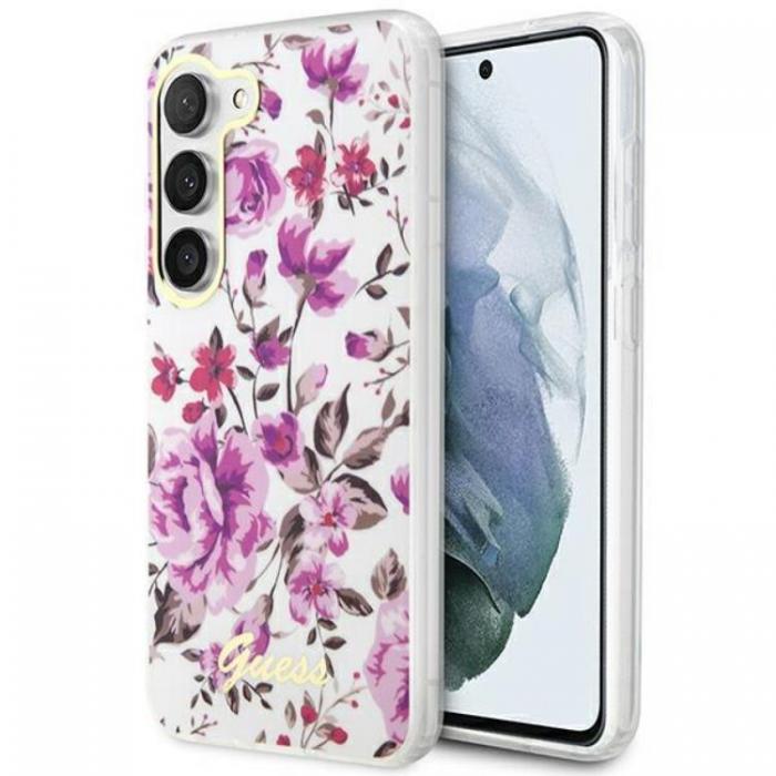 Guess - Guess Galaxy S23 Plus Mobilskal Flower Collection - Vit