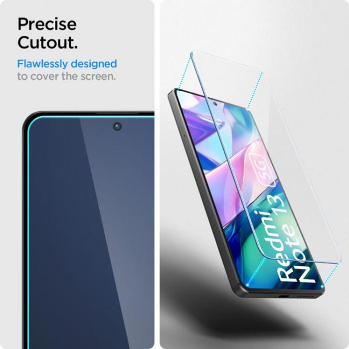 Spigen - [2-Pack] Spigen Xiaomi Redmi Note 13 5G Hrdat Glas Skrmskydd TR Slim