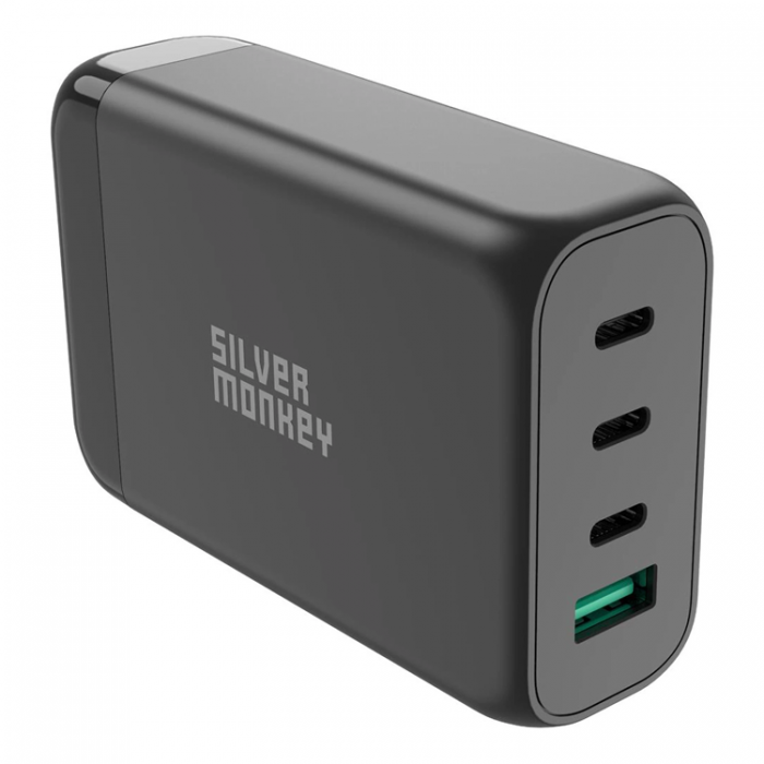 Silver Monkey - Silver Monkey SMA152 130W 3xUSB-C PD USB-A QC 3.0 GaN Laddare