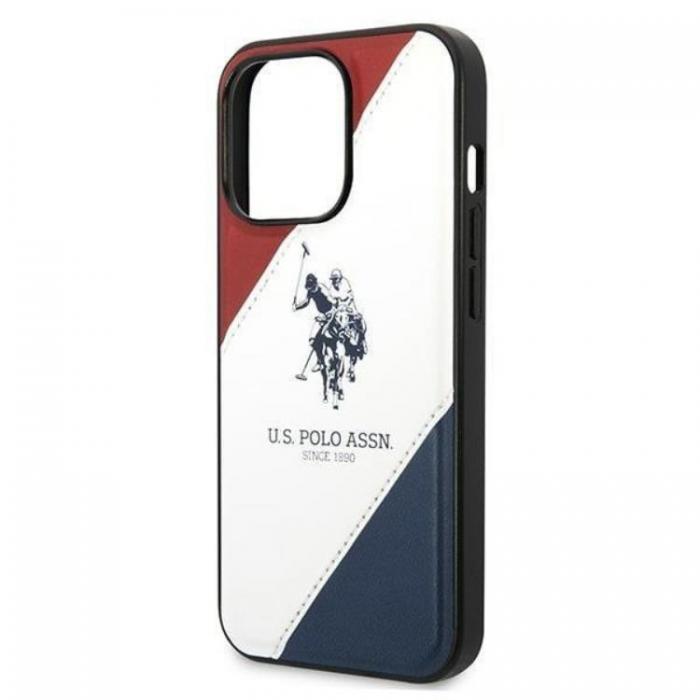 US Polo - US Polo iPhone 14 Pro Max Skal Tricolor Embossed - Vit