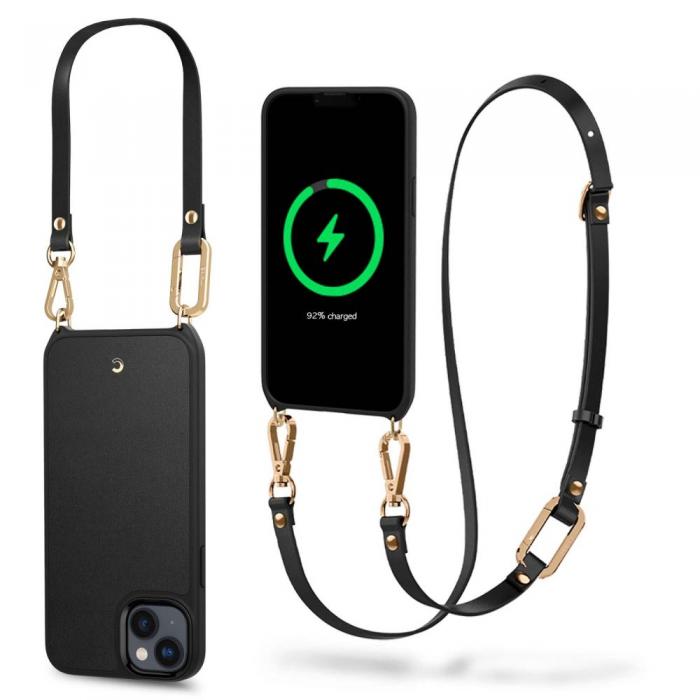 Spigen - Spigen iPhone 14 Plus Magsafe Skal med Halsband Cyrill Charm - Svart