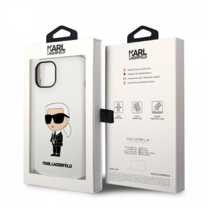 KARL LAGERFELD - Karl Lagerfeld iPhone 14 Plus Skal Silicone Ikonik - Vit