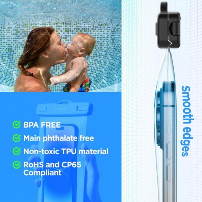 Spigen - Spigen Vattenttt Universalt Mobilfodral - Aqua Bl