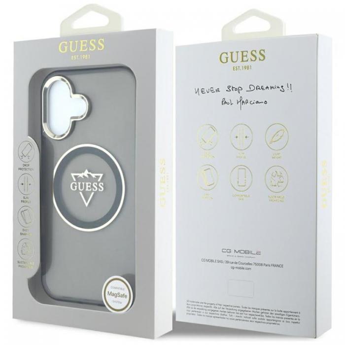 Guess - Guess iPhone 16 Mobilskal MagSafe IML Mountain Logo - Svart