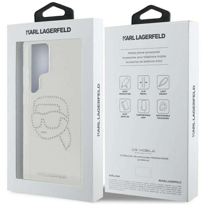 KARL LAGERFELD - Karl Lagerfeld Galaxy S25 Ultra Mobilskal Rhinestones Karl Head - Transparent