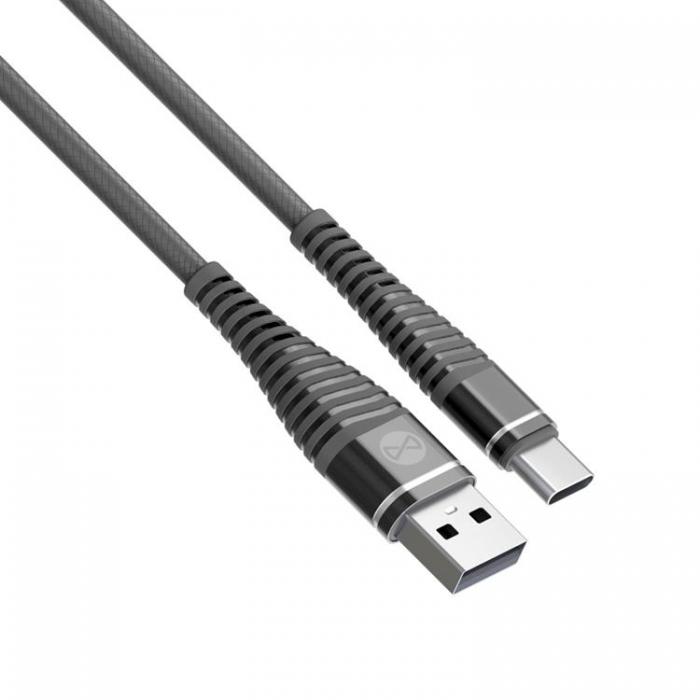 Forever - Forever Shark USB-C till USB-A kabel 1m 2A - Svart