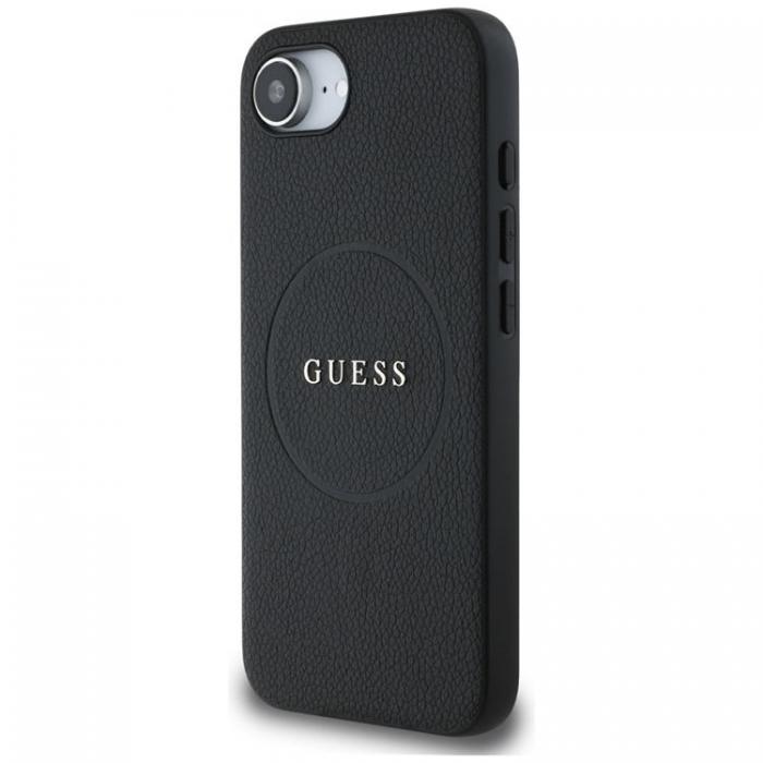 Guess - Guess iPhone 16e Mobilskal MagSafe Grained Ring - Svart