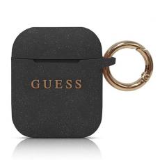 Guess - Guess Silicone Glitter Skal AirPods - Svart