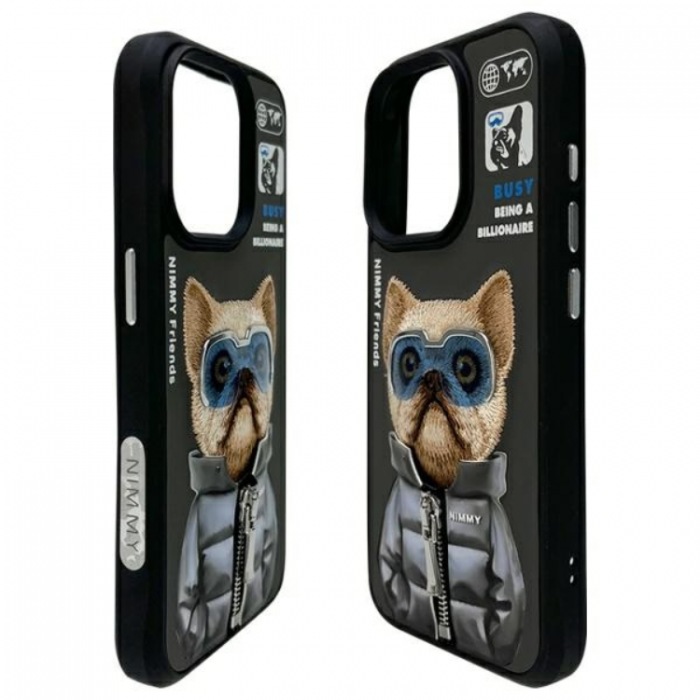 NIMMY - Nimmy iPhone 15 Pro Max Mobilskal Cool & Cute 2.0 Dog - Svart