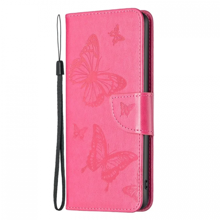 A-One Brand - iPhone 14 Pro Plnboksfodral Imprinted Butterfly - Magenta