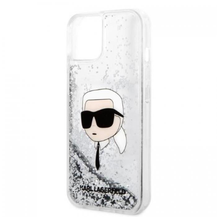 KARL LAGERFELD - Karl Lagerfeld iPhone 14 Plus Skal Glitter Karl Head - Silver