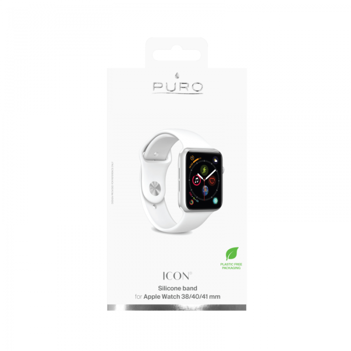 Puro - Puro Apple Watch 38/40/41 mm Armband Silikon - Vit