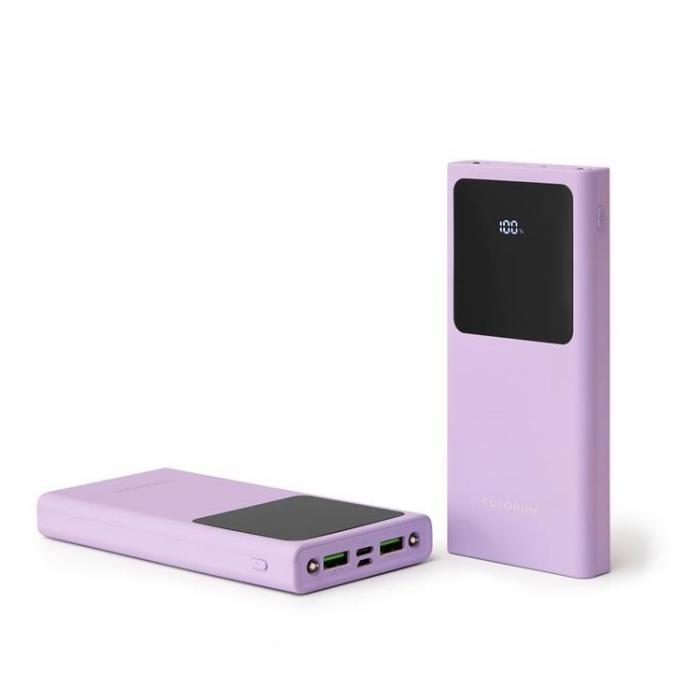 Colorum - Colorum Powerbank 10000mAh 22.5W 1xUSB-C 1xMicro-USB 1xUSB-A - Lavendel