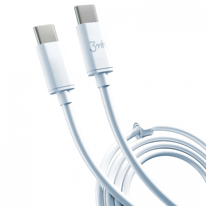 3MK - 3mK Hyper USB-C till USB-C kabel 100W 2m - Vit