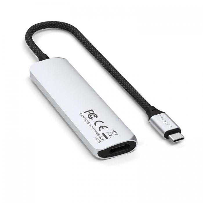 Satechi - Satechi 4-i-1 HUBB USB-C Slim Multiport Adapter 4K - Silver