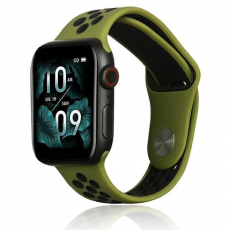 Beline - Beline Apple Watch (42/44/45/49mm) Armband Sport Silikon - Svart/Grön