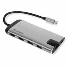 Verbatim - Verbatim 7in1 HUBB USB-C Multiport Adapter med Ethernet, microSD 49142