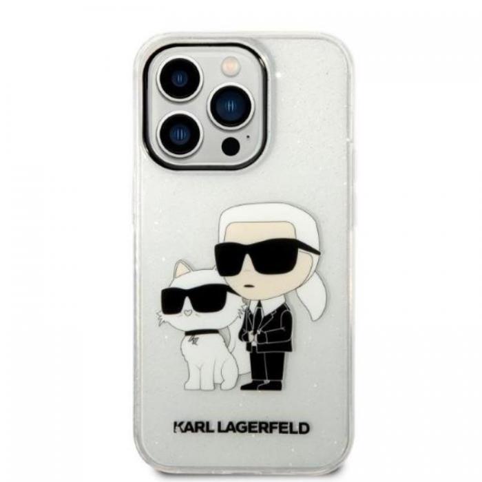 KARL LAGERFELD - Karl Lagerfeld iPhone 14 Pro Skal IML GLIT NFT Karl & Choupette - Clear