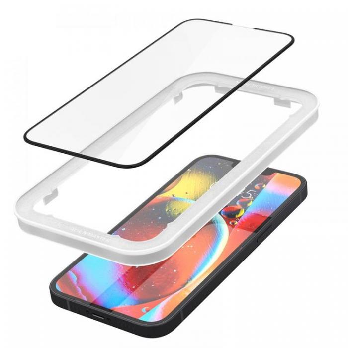 Spigen - [2-Pack] Spigen iPhone 16E Hrdat Glas Skrmskydd Alm FC - Svart