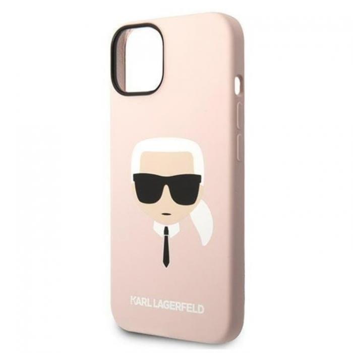 KARL LAGERFELD - Karl Lagerfeld iPhone 14 Plus Skal Czarny Silicone Karl`s Head - Rosa