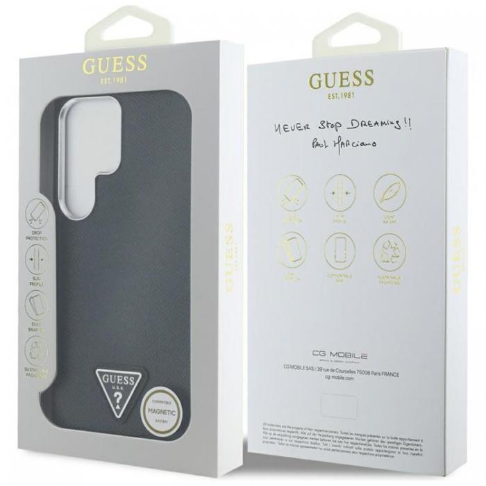 Guess - Guess Galaxy S25 Ultra Mobilskal MagSafe Grained Triangle Logo - Svart